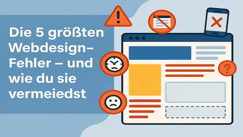 Die 5 größten Fehler beim Webdesign – und wie du sie vermeidest